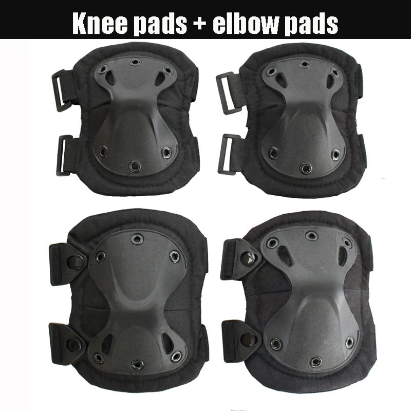 Unisex Camo Tactical KneePad Elbow Pads Safety Gear Kneecap Black