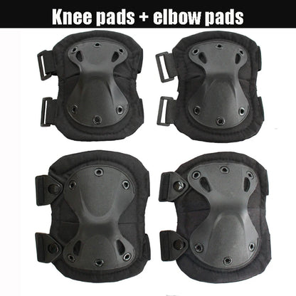 Unisex Camo Tactical KneePad Elbow Pads Safety Gear Kneecap Black