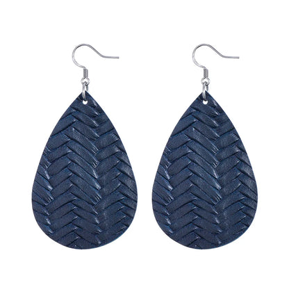 Elegant Faux Leather Teardrop Earrings for Women Lightweight Dangle Fashion Jewelry