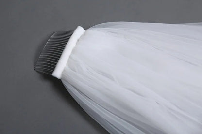 Elegant Ivory Cathedral Wedding Veil with Wave-Shaped Lace and Comb