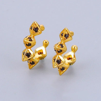 Crmya Gold-Color Cubic Zirconia Hoop Earrings Set for Women Fashion Jewelry 2023