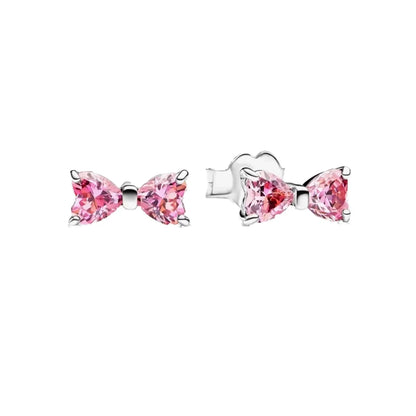 Elegant 925 Sterling Silver Heart Charm Earrings for Women AME027