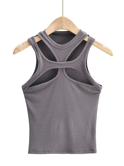 Dozw Girls Cotton Knit Tank Top Hollow Out Vest Chic Casual