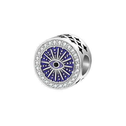 925 Sterling Silver Blue Evil Eye Jewelry Set With Zircon Charms Pendant Ring Earrings For Bracelet Necklace Gift