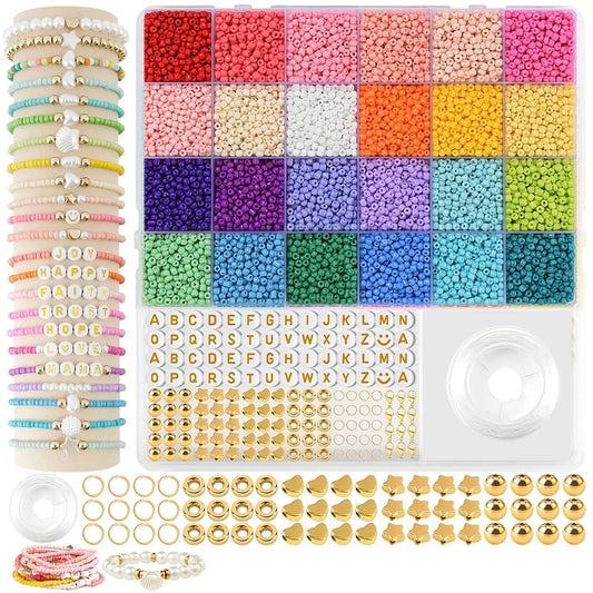 Vibrant 80000PCS 3mm Glass Seed Beads Kit for DIY Jewelry Crafting and Handmade Creations