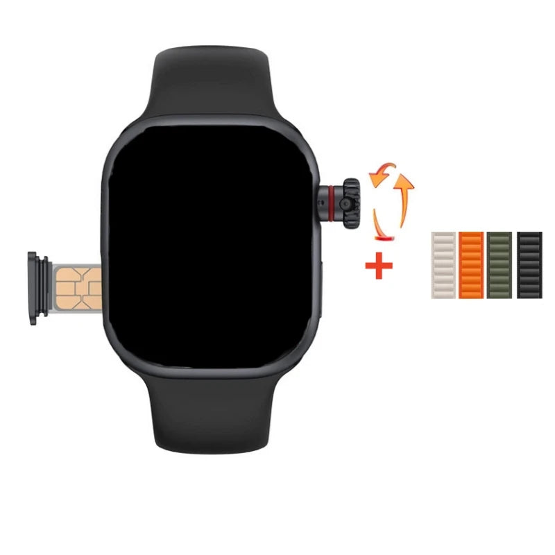 X9 Smart Watch AMOLED 4G ROM NFC Compass Bluetooth Call 49mm Waterproof Battery 2024 black Alpine set
