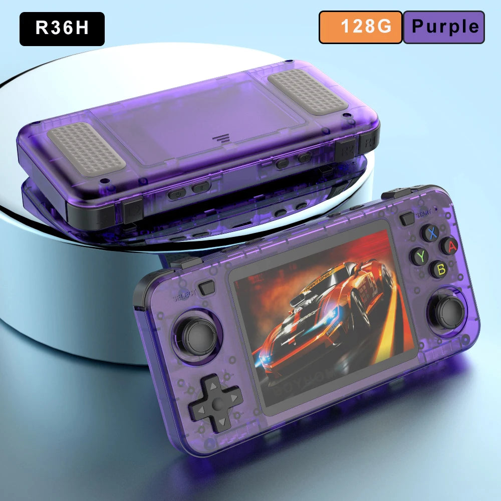 BOYHOM R36H Retro Handheld Console Open Source Linux 3.5 Inch IPS Screen 640x480 64GB 128GB 10000 Games Portable Video Player