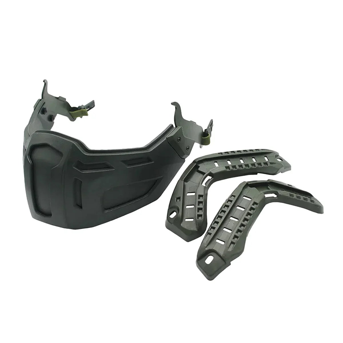 New Tactical FAST Helmet Half Face Mask With Flip Goggles OD Mask