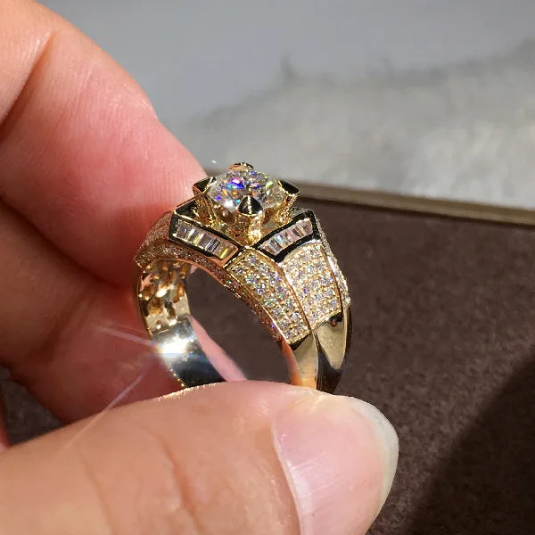 14K Gold 3 Carat Diamond Ring for Men Elegant Fine Jewelry Gift for Him and Her