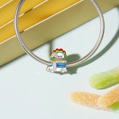 925 Sterling Silver Beer Bottle Popcorn Charm Bead Pendant