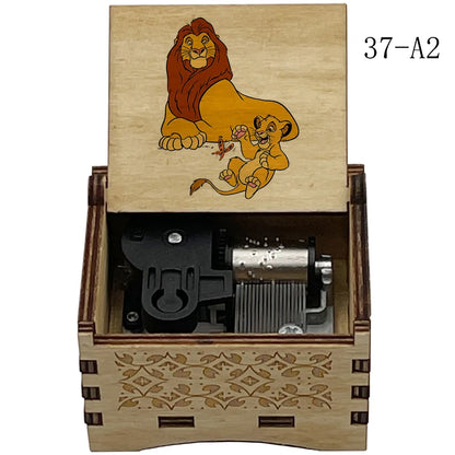 Lion King Wooden Music Box with Can You Feel the Love Tonight Melody for Kids Birthday Party Gift