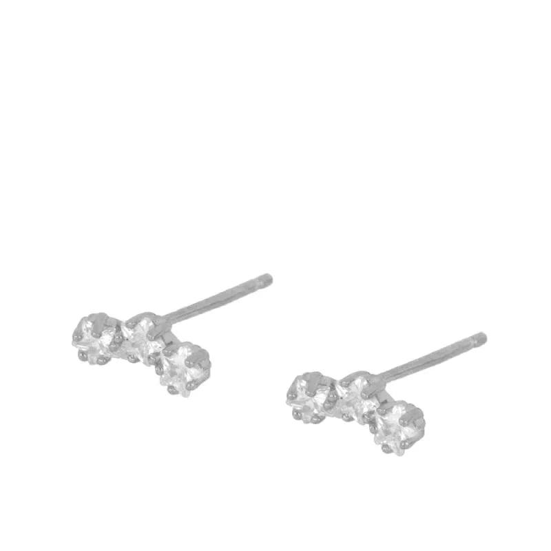 Crmya Gold Plated Women's Earrings Set with Vintage CZ Zircon Drop and Stud Hoops