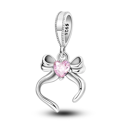 Pink Butterfly Luminous Firefly Dangle Charms 925 Sterling Silver Beads for DIY Jewelry KTC1001