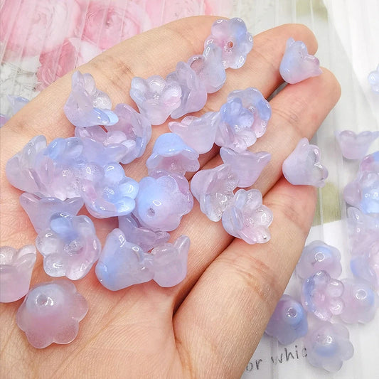 30 Piece Colorful Flower Shape Glass Beads for DIY Jewelry Making and Handmade Accessories