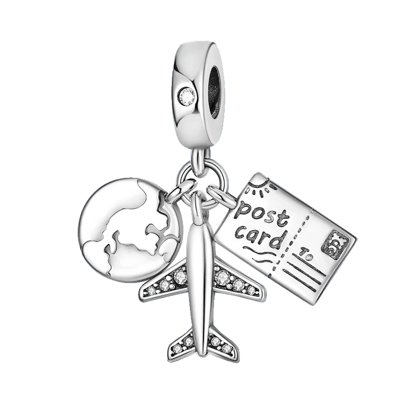 Elegant 925 Sterling Silver Butterfly Airplane Dangle Beads for Charm Bracelets