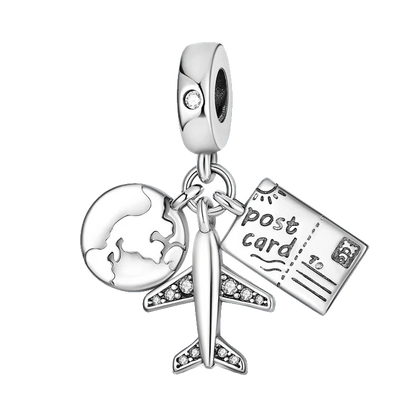 Elegant 925 Sterling Silver Butterfly Airplane Dangle Beads for Charm Bracelets