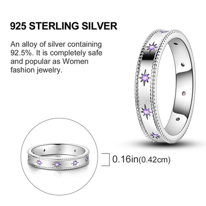 925 Sterling Silver Heart Shaped Zircon Starmoon Ring for Women - Fine Engagement and Wedding Jewelry Gifts SER304