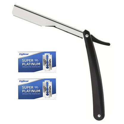 Manual Shaver for Men Stainless Steel Safety Razor Barbershop Quality Easy to Use with Replacement Blades