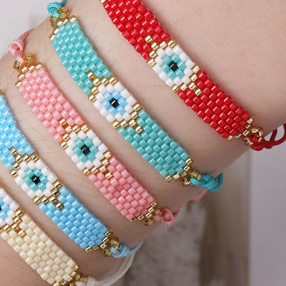 ZHONGVI Multicolored Evil Eye Miyuki Bead Bracelet for Women – Trendy Friendship Jewelry