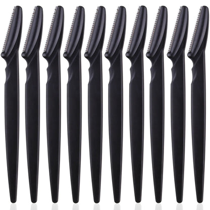 Portable 3/4/10Pcs Eyebrow Trimmer Face Blade Shaver Tools 10pcs Black