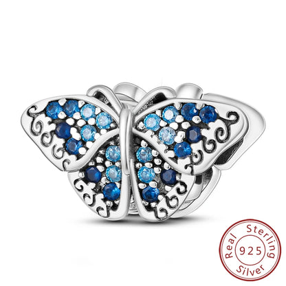Glowing Firefly Butterfly Charm Bead 925 Sterling Silver Pendant for Bracelets KTC254