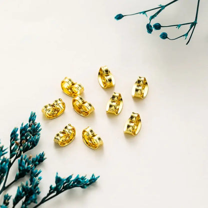 14K 18K Gold Plated Butterfly Earring Back Stoppers for DIY Jewelry Making