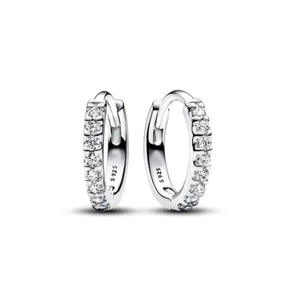 European 925 Silver Moon Snowflake Heart Shaped Stud Earrings for Women Exquisite Holiday Jewelry Gifts
