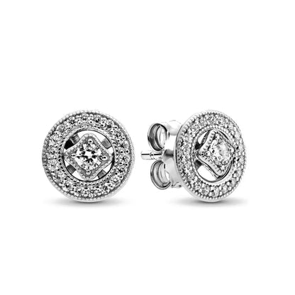 Heart Series Red Heart Bow Snowflake Stud Earrings in 925 Sterling Silver for Women Fashion