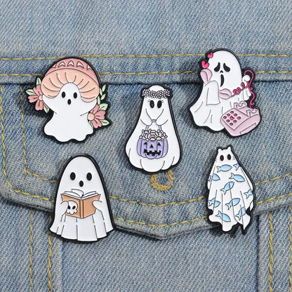 Cute Fashion Ghost Enamel Pins Brooch Set for Accessories