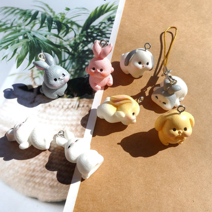 3D Resin Rabbit Charms Set for DIY Jewelry and Crafting