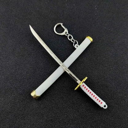 Mini Zoro Samurai Sword Keychain Top Rated Anime Accessory for Cosplay and Gifts K769-white