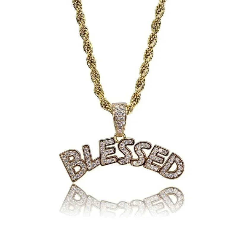 Cubic Zirconia Hip Hop XO Pendant Necklace for Men and Women