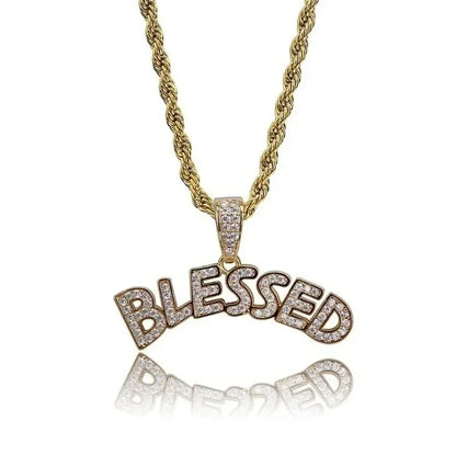Cubic Zirconia Hip Hop XO Pendant Necklace for Men and Women