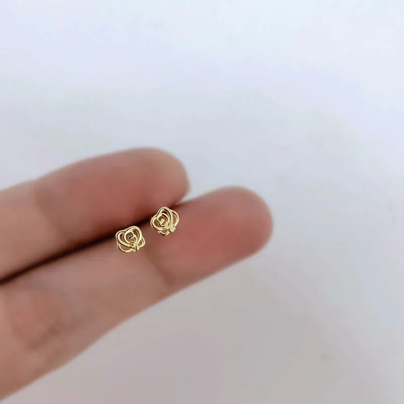 Elegant 925 Silver Needle Minimalist Round Cubic Zirconia Stud Earrings for Women