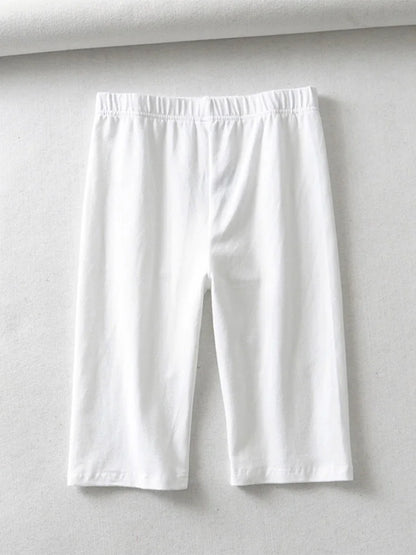 Sexy Women Cotton High Waisted Knee Length Bike Shorts