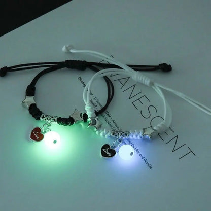 Luminous Star Couple Bracelets Matching Jewelry for Friends and Lovers Heart