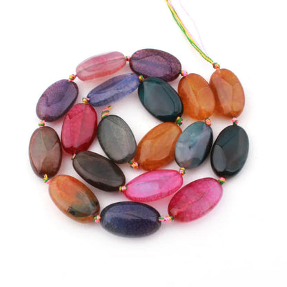 Natural Multicolor Cracked Agate Faceted Stone Beads for DIY Necklaces and Bracelets 15 Inches