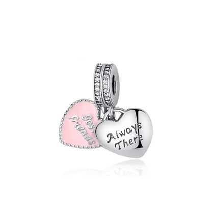 Spring Butterfly Heart Enamel Flower Charm Bead for Bracelets and Necklaces