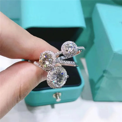 Dazzling 0.5-3 Carat D Color Moissanite VVS1 Wedding Ring in 925 Sterling Silver