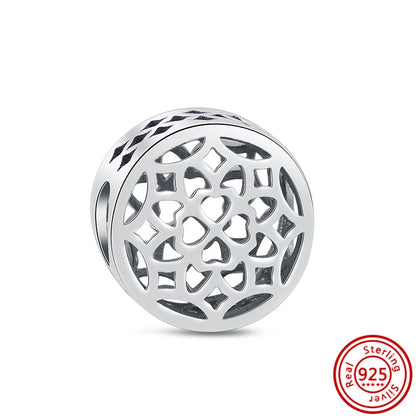 Fit Pantaro 925 Sterling Silver Bracelet with Snowflake Moon Sun Charms and Sparkling Beads N437