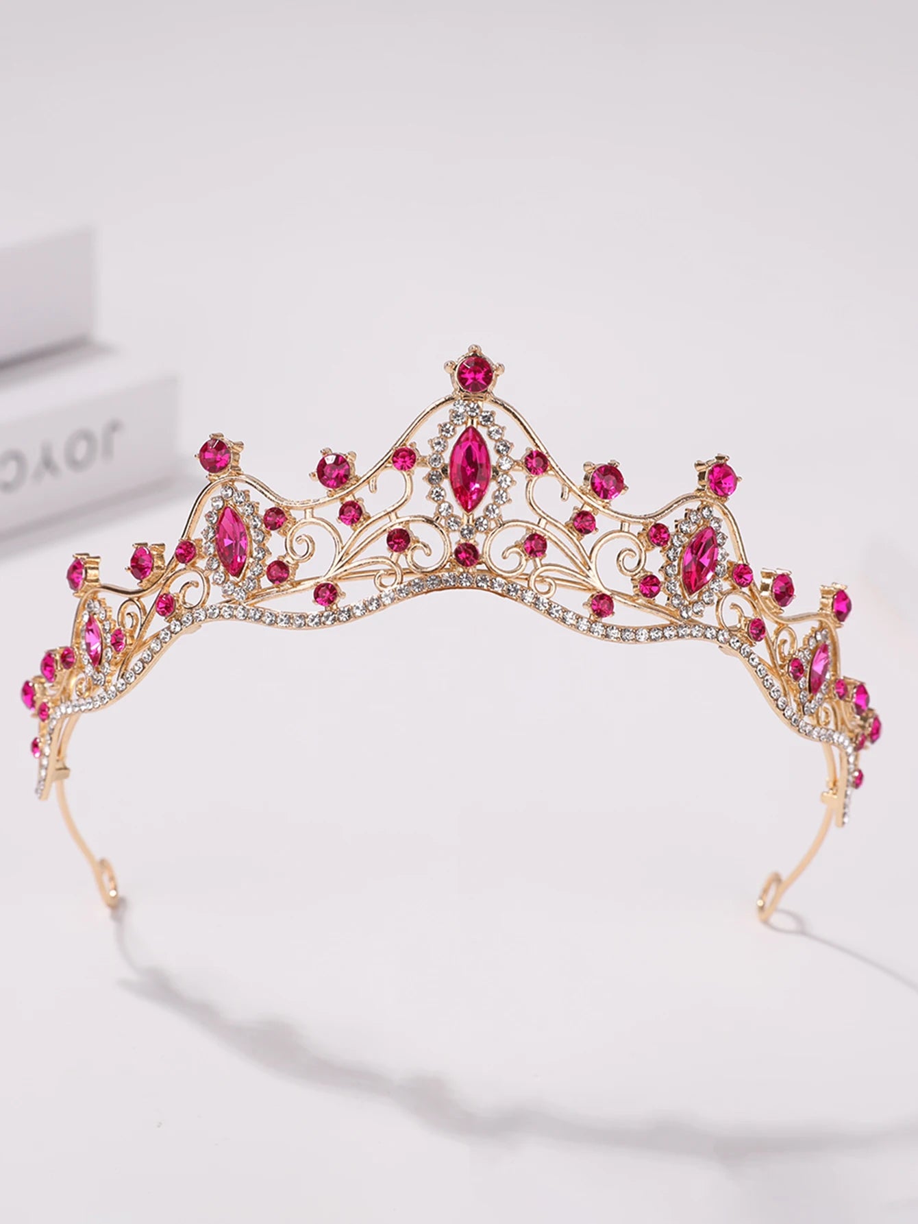Princess Sparkle Tiara - Wedding Hair Accessory for Girls Rose Red Size fits all