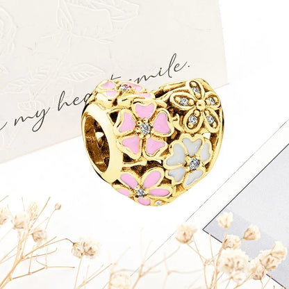 Sparkling Gold Safety Chain Infinity Snake Charm Beads