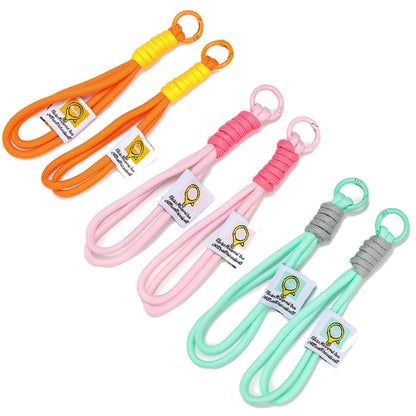 Iridescent Braid Rope Keychain Carabiner for Backpack and DIY Jewelry