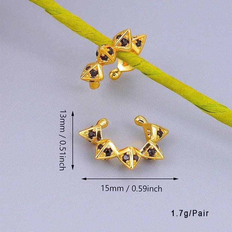 Crmya Gold-Color Cubic Zirconia Hoop Earrings Set for Women Fashion Jewelry 2023
