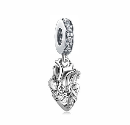 925 Sterling Silver Nurse Cross DIY Charms Beads Zircon