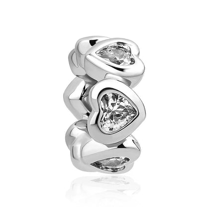 New European Pink Heart Family Tree Bead Charm for 925 Sterling Silver Bracelet Necklace Jewelry Accessories for Women