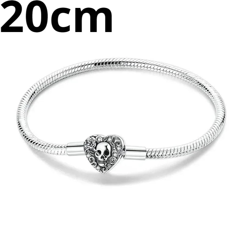 925 Sterling Silver Adjustable Gold Cross Virgin Mary Blue Eye Zircon Charm Bracelet for Women Birthday Gift