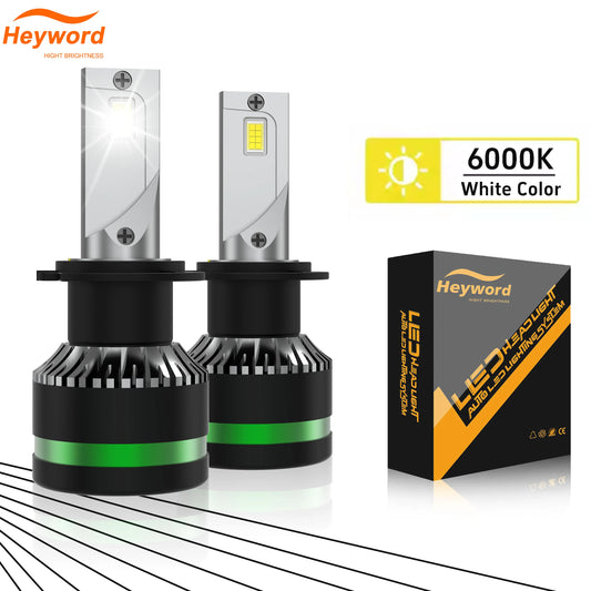Heyword Super Bright LED Headlights 6000K H4 H7 Dual Beam
