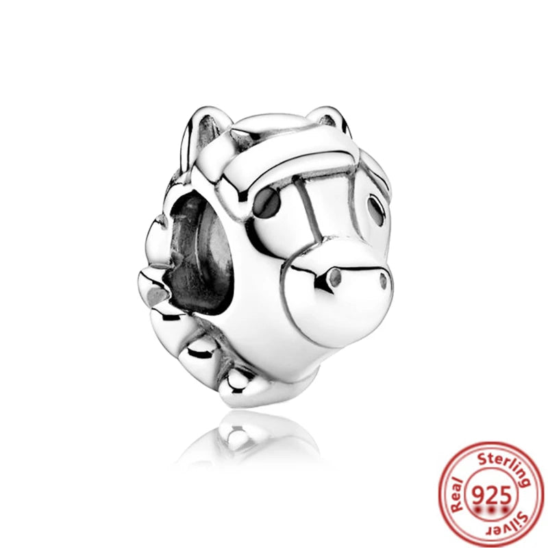 Sterling Silver Animal Charm Beads for Bracelets Featuring Unicorns, Squirrels, Elephants, Owls, Cats, Dogs, Lions, Bears and Rabbits Y128