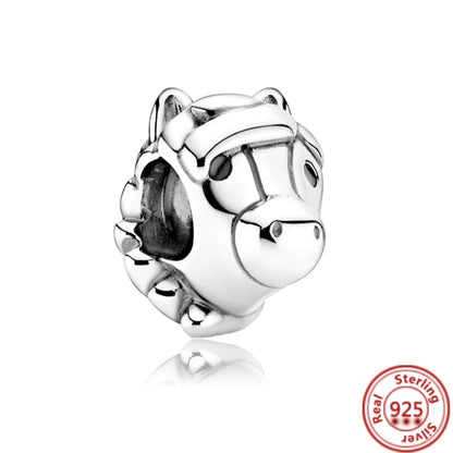 Sterling Silver Animal Charm Beads for Bracelets Featuring Unicorns, Squirrels, Elephants, Owls, Cats, Dogs, Lions, Bears and Rabbits Y128